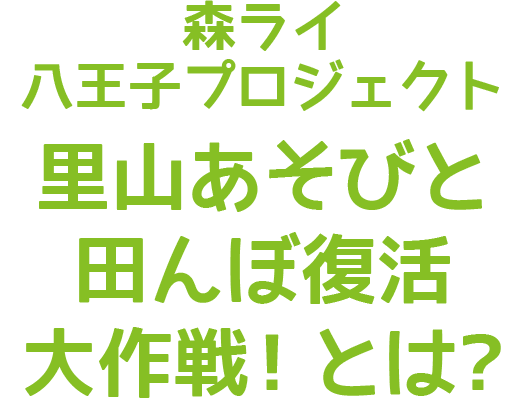 森ライ八王子プロジェクト 里山あそびと田んぼ復活大作戦！とは?